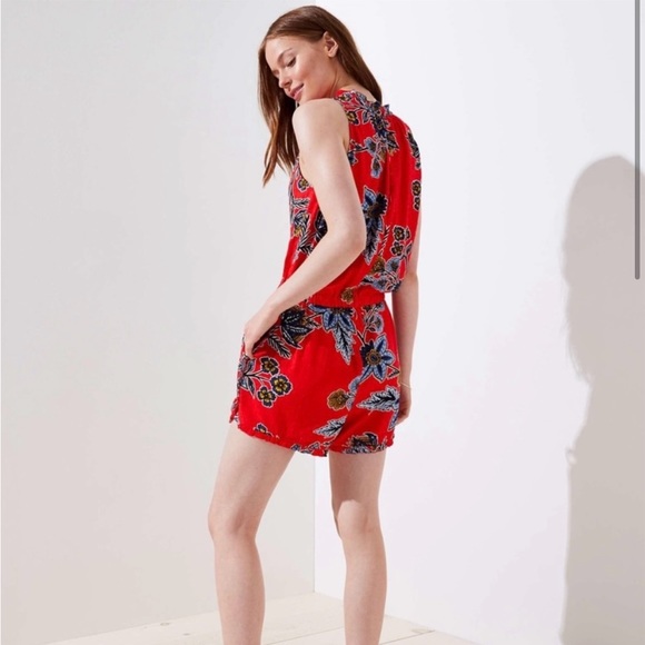 The Loft Red Floral Romper - Picture 2 of 2
